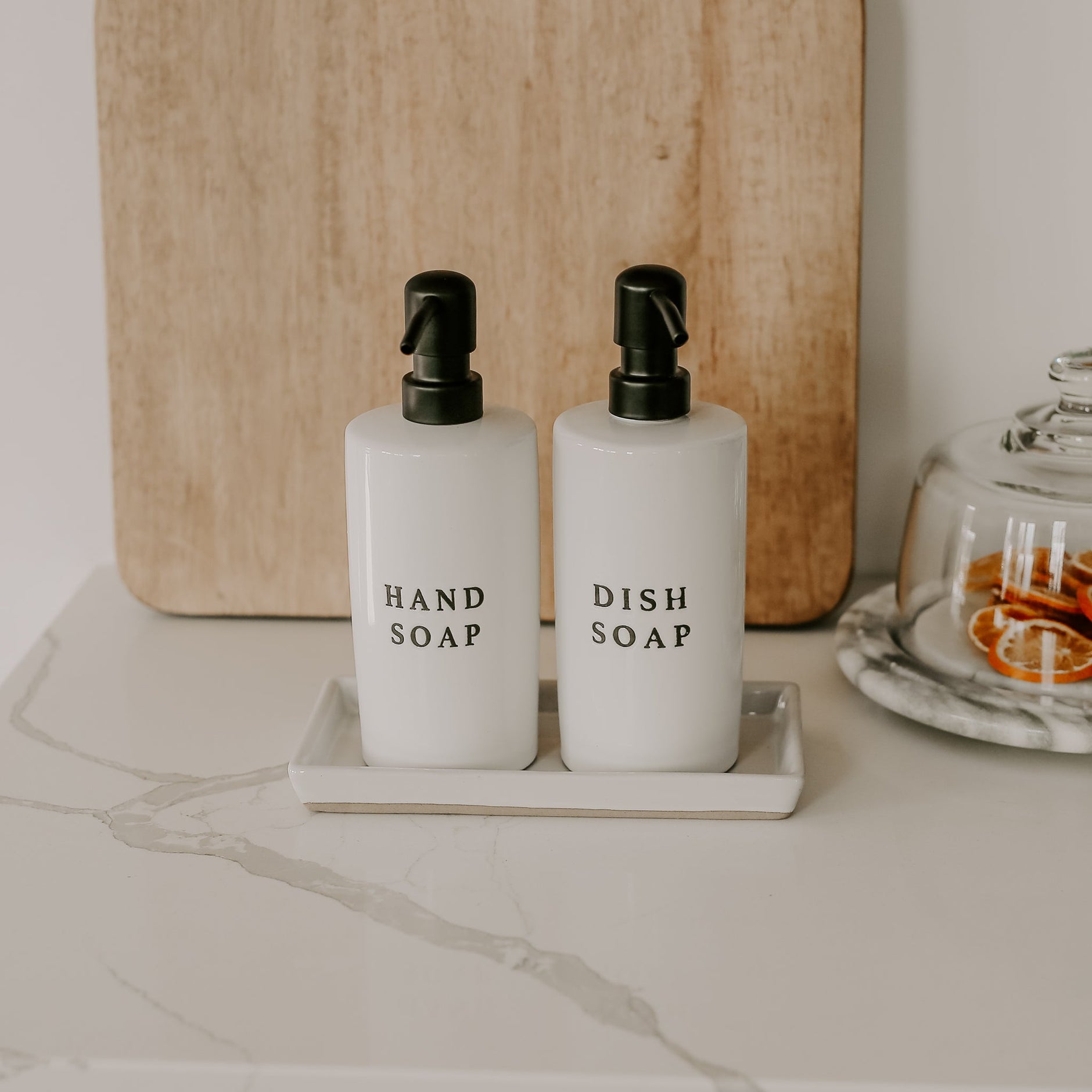 White Stoneware Tray - SwagglyLife Home & Fashion